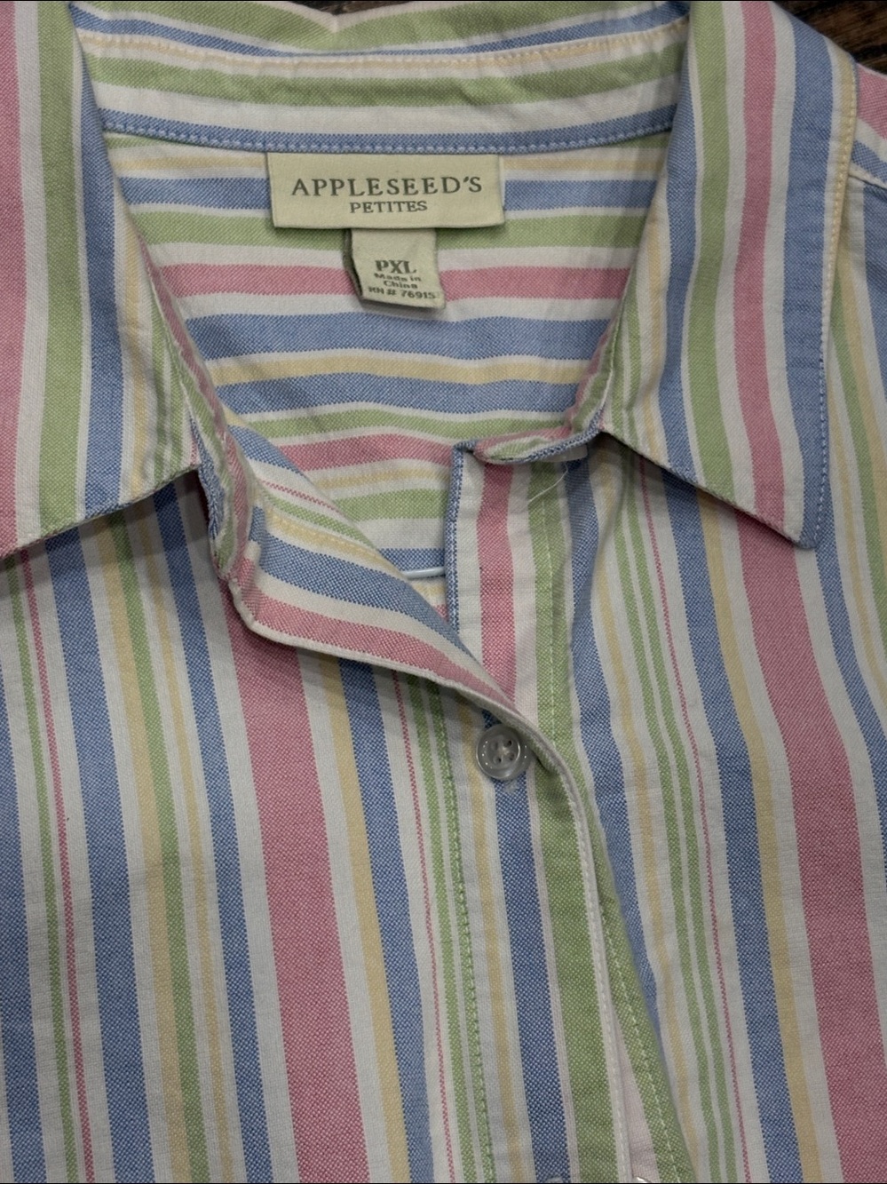 Appleseeds Striped Button-Down Shirt - Pastel Multi - Picture 4 of 4